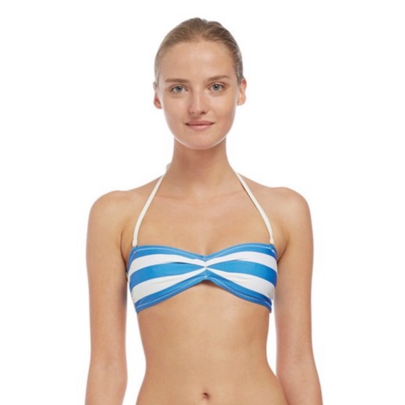 Solid & Striped The Chloe Bikini Top Blue Stripe - Picture 1 of 7